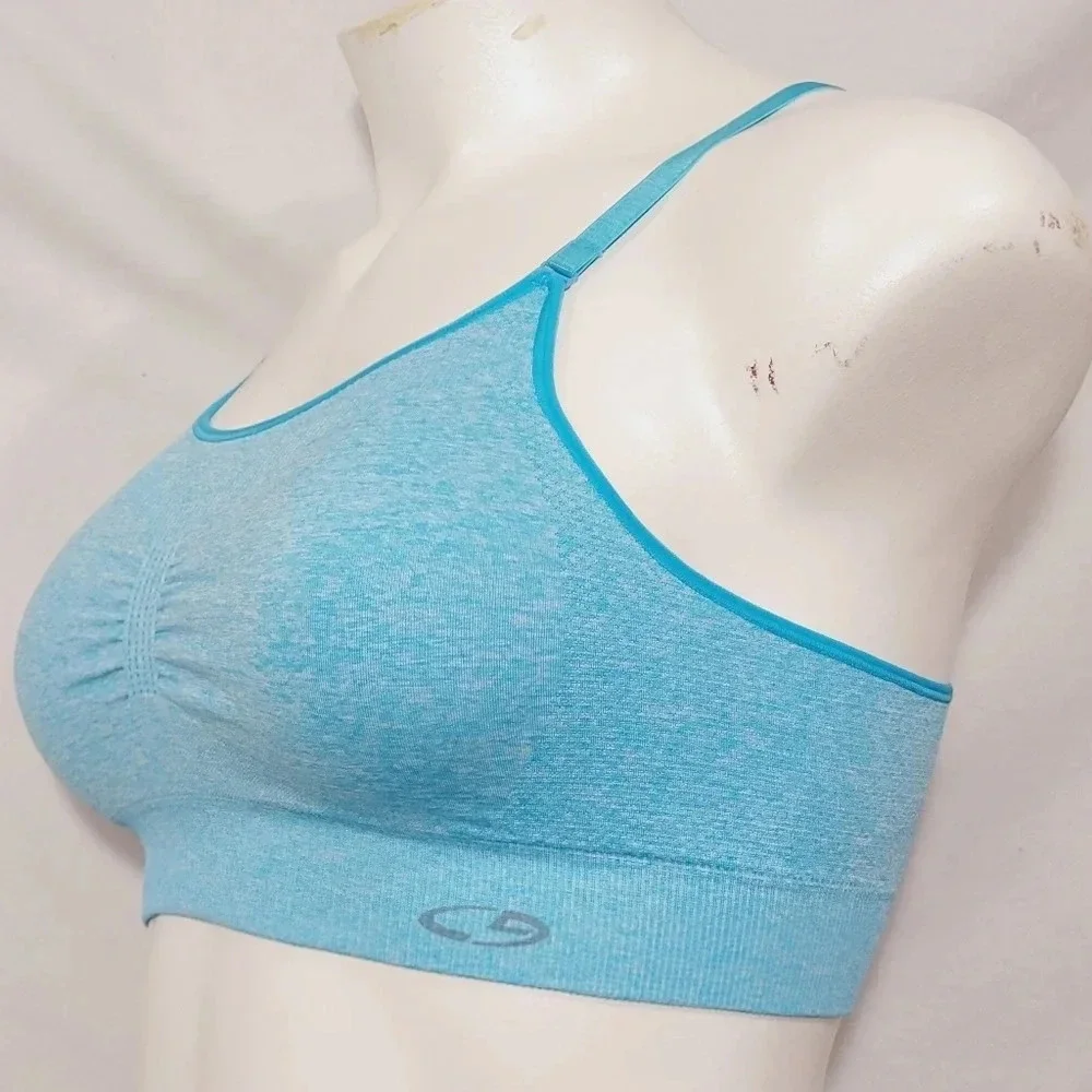 Large Champion N9567 Enthusiast‎ Seamless Wire Free Sports Bra Blue